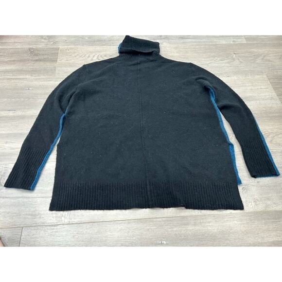Athleta Womens Sweater Colorblock Turtleneck Merino Wool Blue Black Size XS‎ - Picture 2 of 9
